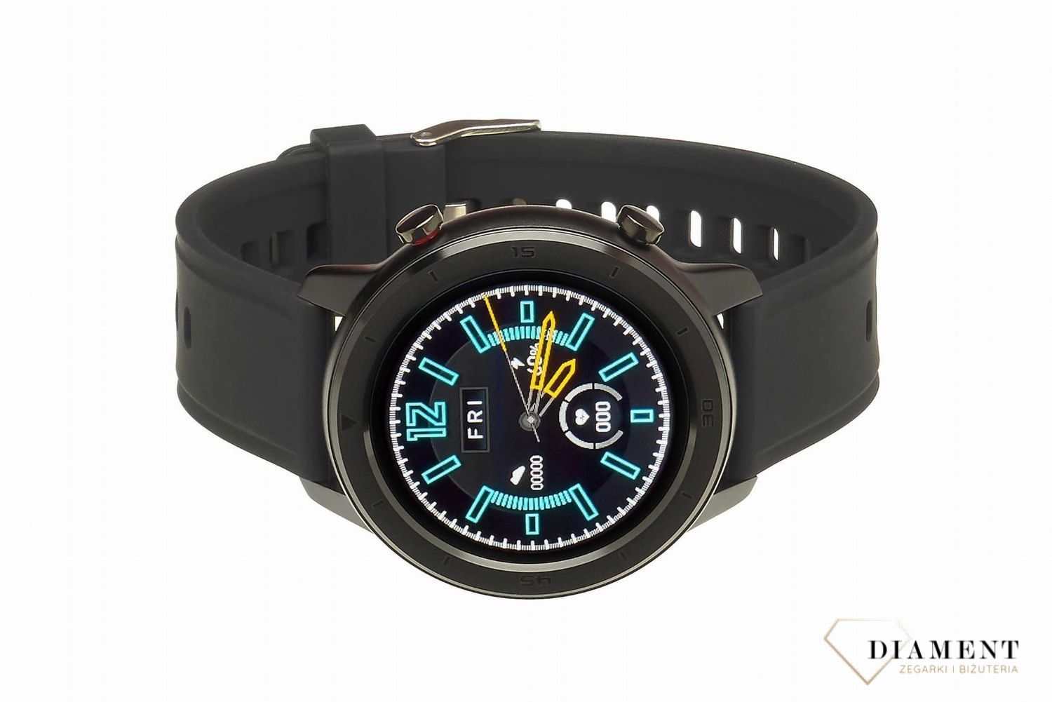 Smartwatch męski czarny Garett na pasku silikonowym Master RT Czarny (2).jpg